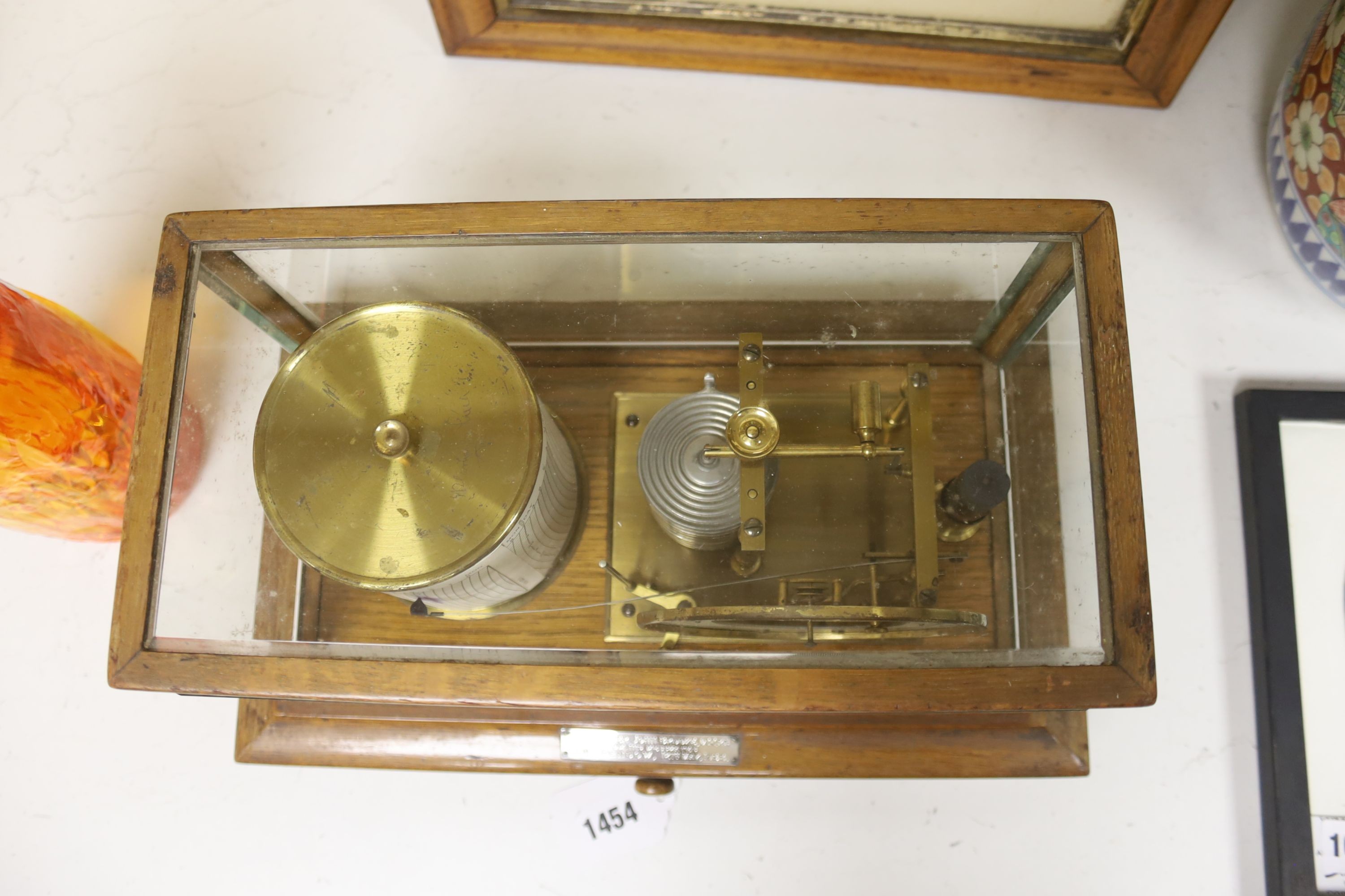 A walnut cased barograph